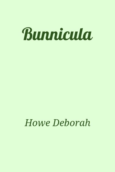 Howe Deborah - Bunnicula