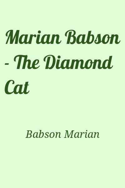 Babson Marian - Marian Babson - The Diamond Cat